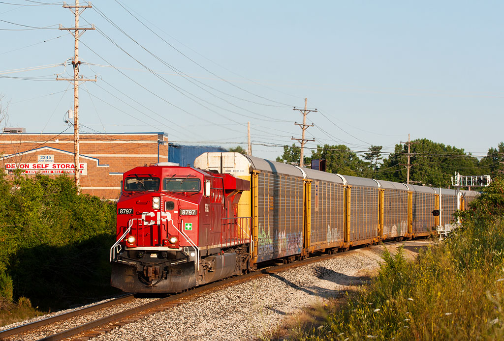 CP 8797
As I was leaving for work, heard CP X500 eastbound through Grand Rapids.  Headed for Breton to quickly get this shot and then it was off for Holland.  08/05/09
