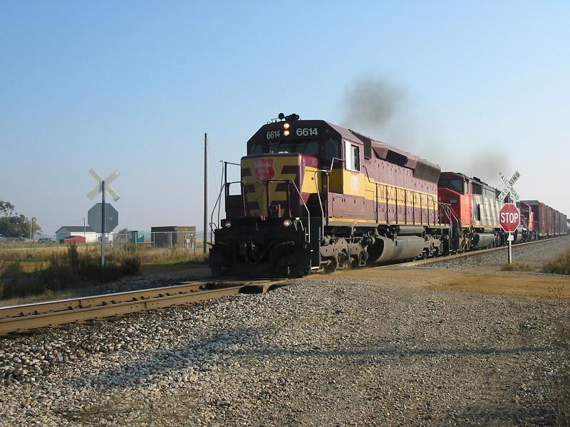 WC 6614
WC #6614 headed west past 10th St. (too bad the sun wasn't behind me) @ 10:11am on 10/10/03 
