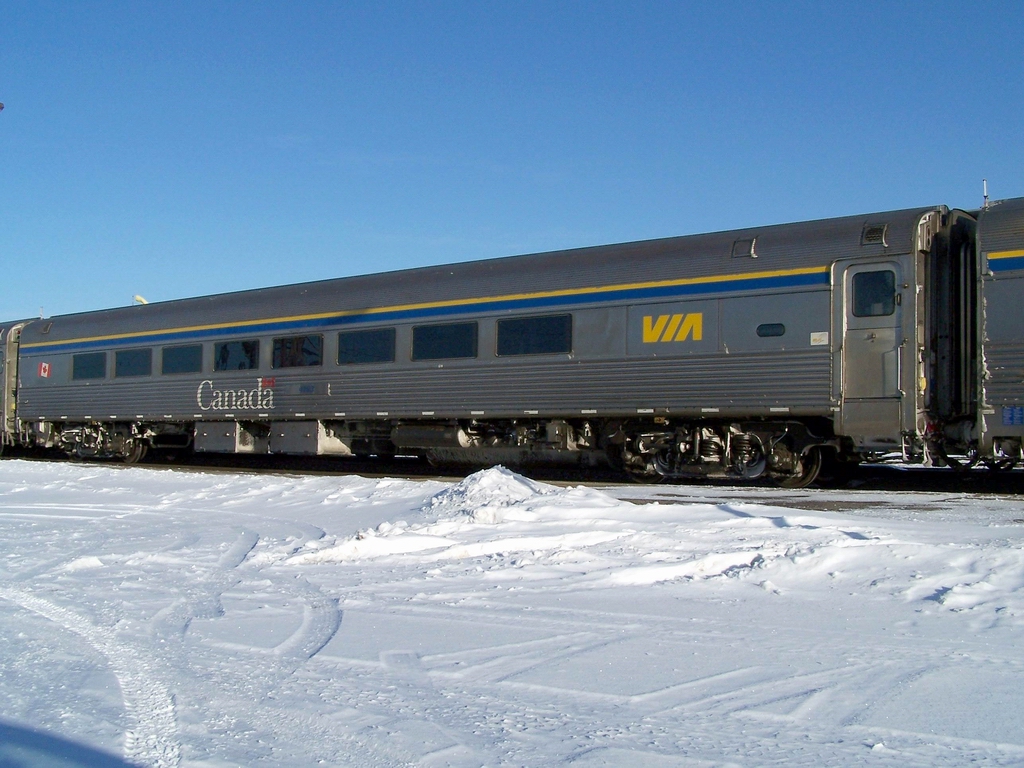 VIA coach on VIA #70 at Brantford Feb 3/07
