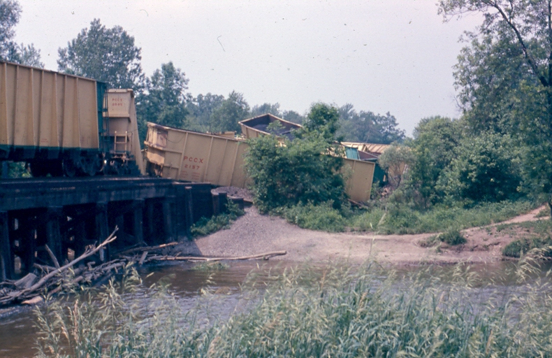 NYC coal train wreck at Yates, between Utica and Rochester, Michigan - either late 1960's or early 1970's.
