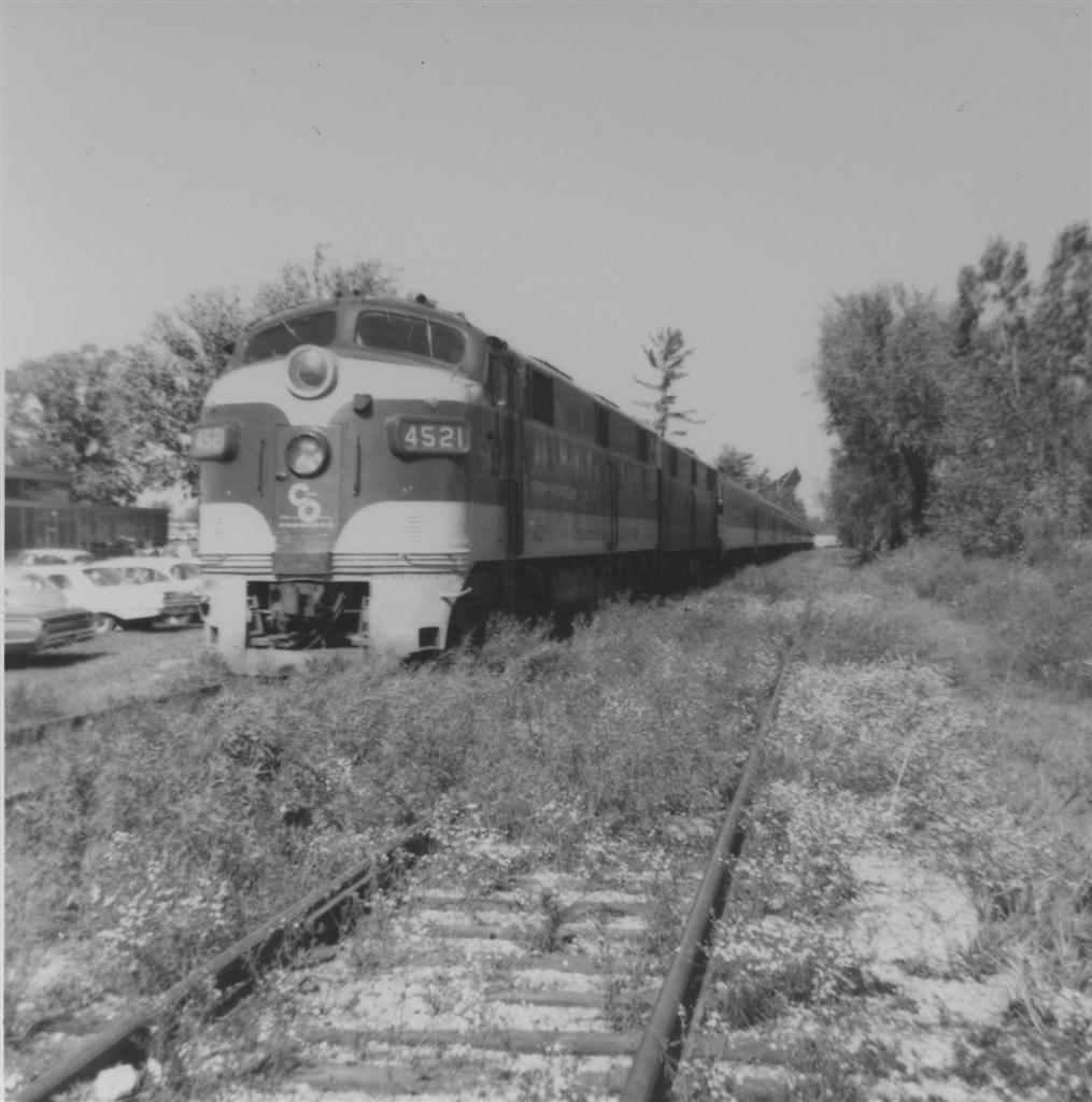 Where Is This Train Parked ??    1964?
C&O E Unit with Passenger Cars....taken before I switched to Color Slides
Keywords: C&O