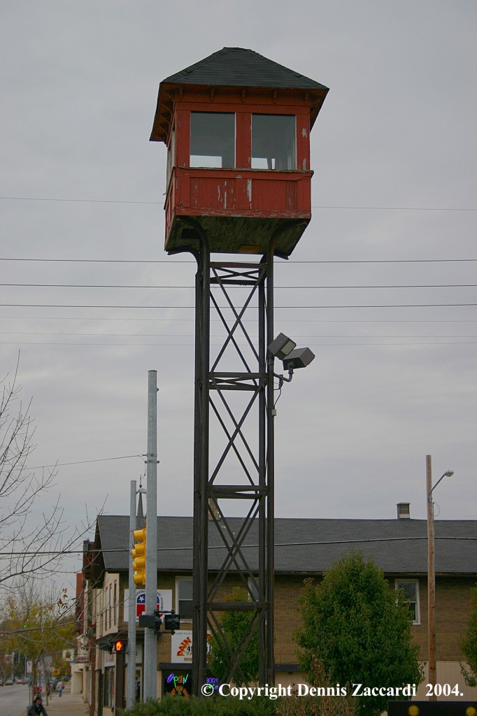 Railroad Switching Tower
Here is what I believe to be an former RR Switching Tower as photographed on October 18, 2004. It's located a few miles Northeast of Wyoming Yard.  According to cnw8835, the location is the Corner of Bridge St and Seward Ave .
Keywords: Swithing Tower, Wyoming Yard, Grand Rapids, Michigan