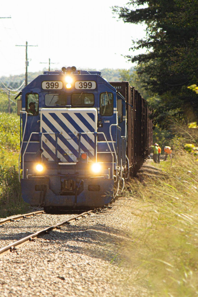 Ballast Train 24 Sept 2019
Further along the line towards Traverse City, 399/396 continue with their work train.
