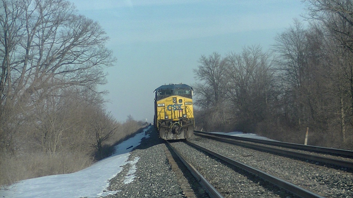 And the third one
The third of three west bounds stopped between Hicksville and Mark Center.  This one is stopped in Mark Center.  
