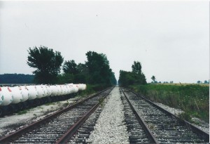 Looking east from Glenmore at the EL double track (won't be there for long)