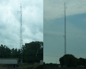 New Goshen Radio Tower<br />(old and new towers shown)