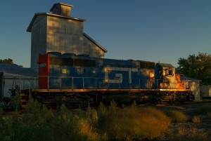 GT 5936 approaching Snow Yard pushing a gon and tank car at Millett Highway. Saturday September 17, 2016