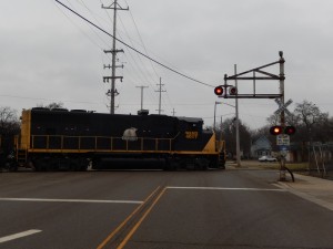 Passing the old crossing protection of PRR vintage.