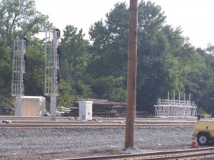 Preparing for the next step. Panels of tracks sitting at 421.90 and the new westbound signal bridge.