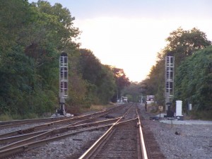 Back of the eastbound signals with old bridge removed