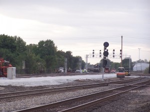 New gravel bed north of what will be track 1.