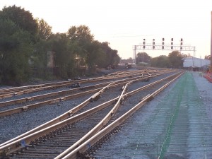 From the east end of the current platform