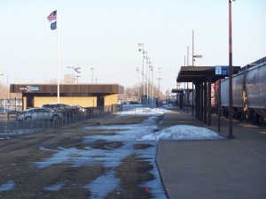 Whiting 2015 - The high security parking behind the station is not for Amtrak.