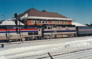 Twilight of the F40PH at Elkhart in 2000.