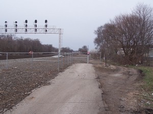 The path around the west end for vehicles.