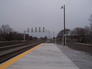 The view from the platform where the old platform connects to the new.