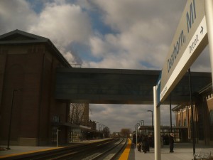 Passengers wait for train 353 to arrive at the new Dearborn Amtrak Station, 12/29/2014.