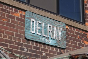 Around 1997, this DELRAY sign was added to the east end of the tower facing Dearborn Avenue, painted in Conrail Blue with white lettering. Apparently this didn't sit well with CSX management, as CSX signage starting showing up on the tower over the next couple years. ALL of the signage is now slowly fading. I like the weathered look of this sign now. I didn't realize it was wood. Time for a touch up!