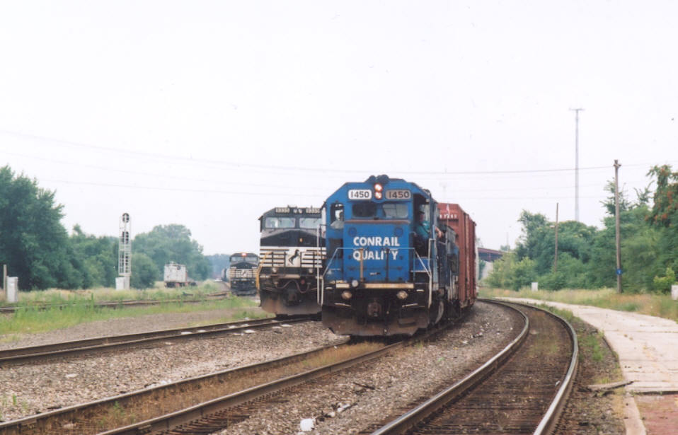 NS 1450
Trains waiting to head east, photo in Elkhart by NN of the Chessie Chapter.
