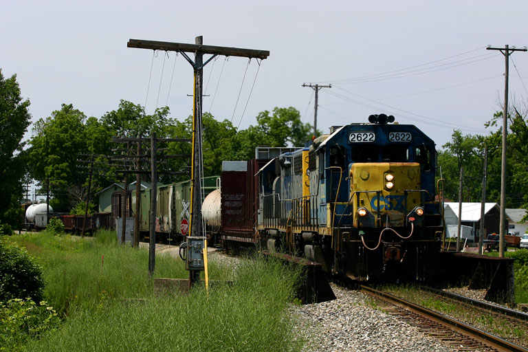 CSXT 2622
CSXT 2622 heading east through Jenison on an odd W985. They had gone from Grand Rapids to Waverly and back to Grand Rapids with 43 cars.  I see Patrick in this photo.  06/15/06
