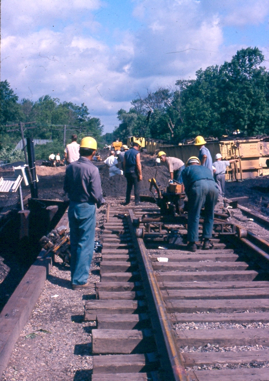 NYC coal train wreck at Yates, between Utica and Rochester, Michigan - either late 1960's or early 1970's.
