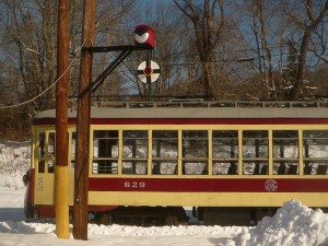 Magnetic Flagman restored and operable at the Shore Line Trolley Museum.