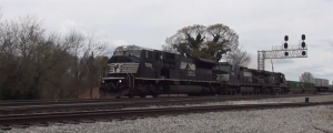 NS SD80MAC #7220 leading NS 212 in Spencer, NC. Shot sometime in 3/18