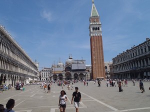 One of the biggest chruch steeples in the world, Piazza San Marco in Venice.