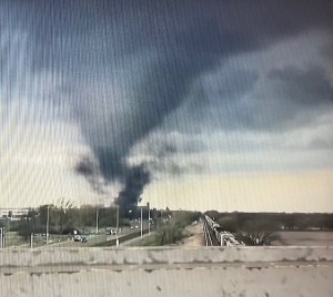 Overhead view from I-80 bridge